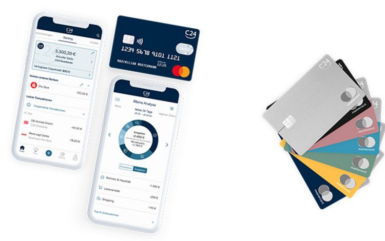 Konto-App und Debitkarten der C24 Bank