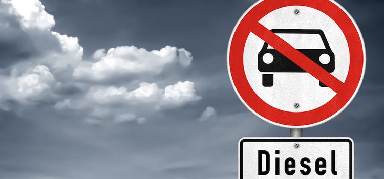 Fahrverbotsschild für Diesel-Fahrzeuge