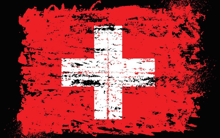 Schweizer Flagge in Auflösung